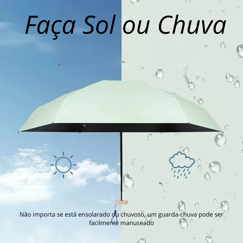 Guarda-Chuva Mini de Bolso FPS 50: Proteção Compacta e Elegante para Sol e Chuva