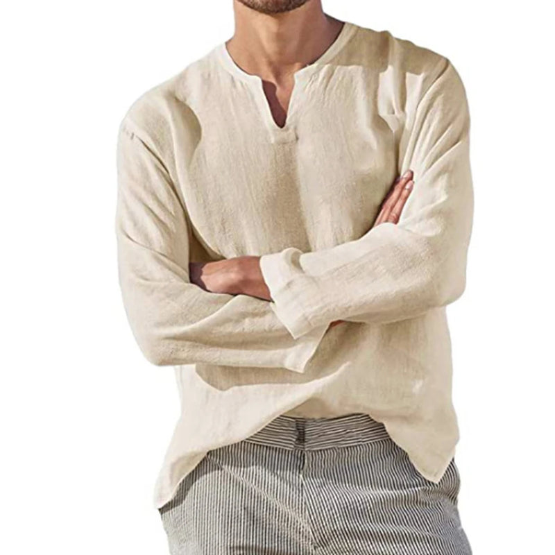 Camisa Masculina de Algodão e Linho: Conforto e Estilo Casual para Qualquer Ocasião